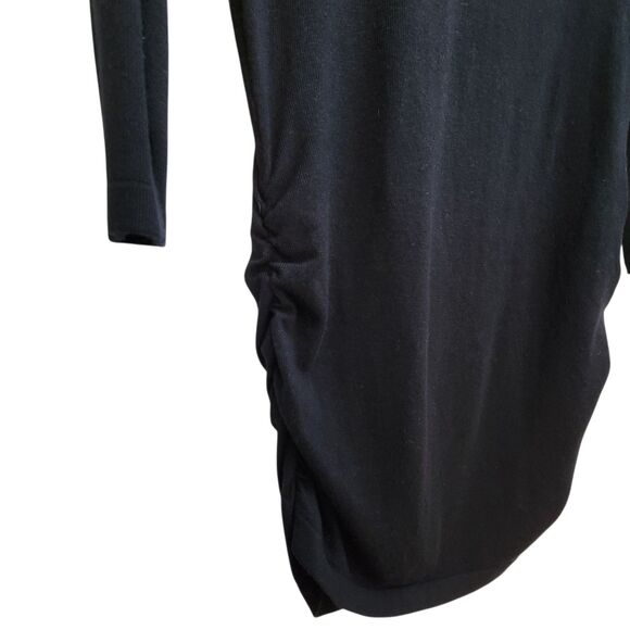 Hippie Rose Black Long Sleeve Side Cinch Cold Shoulder Sweater Top Size Small - Picture 5 of 9